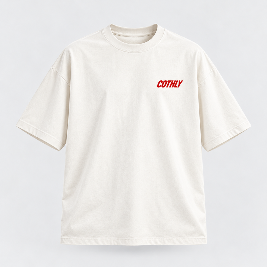 HATE Oversized Off-White Graphic T-Shirt