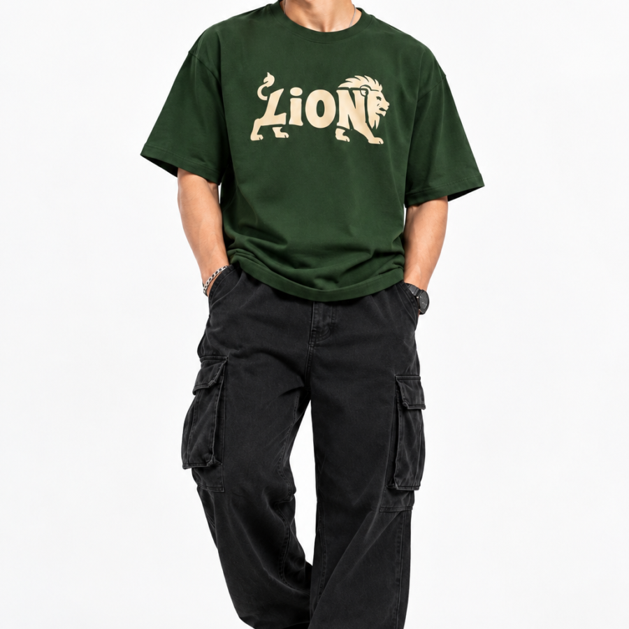 Lion Legacy Oversized T-Shirt — Forest Green