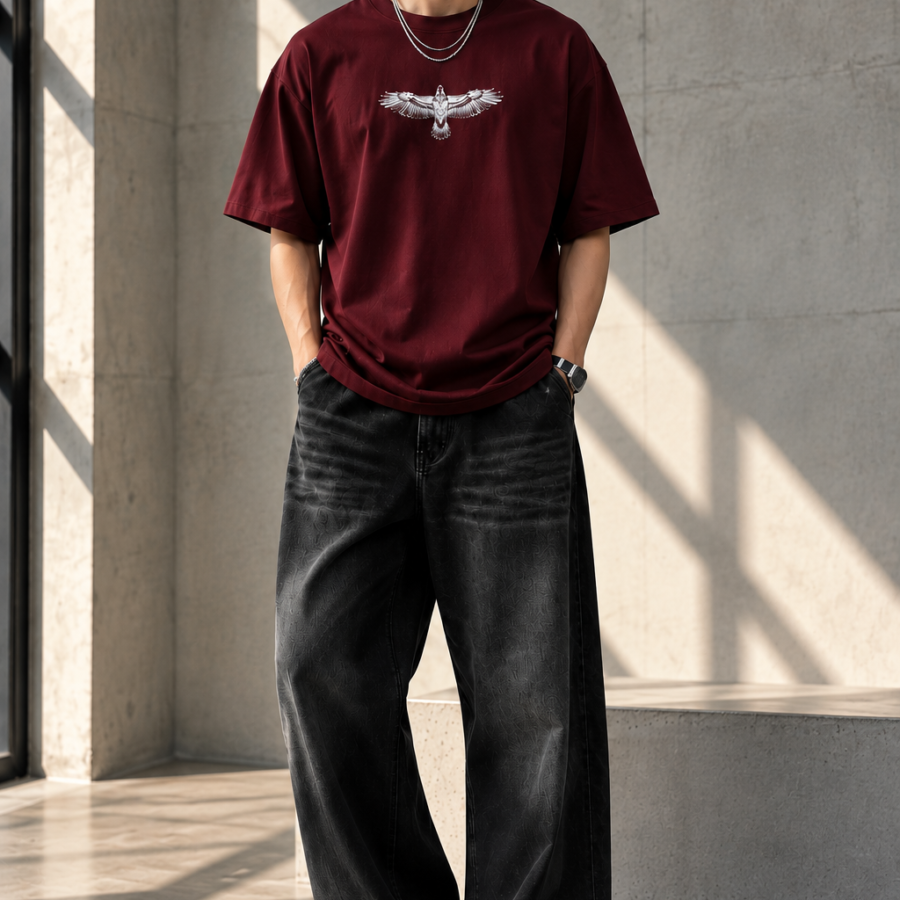COTHLY WINGED – Eagle Graphic Oversized T-Shirt