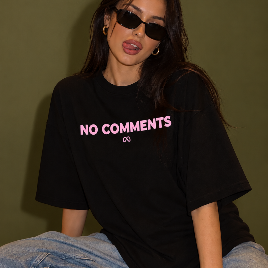 No Comments Oversized Black T-Shirt